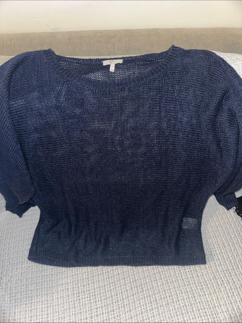 Joie Navy Scoop Neck Lightweight Knit Sweater M